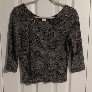 Chic Black and Silver Women's Blouse
